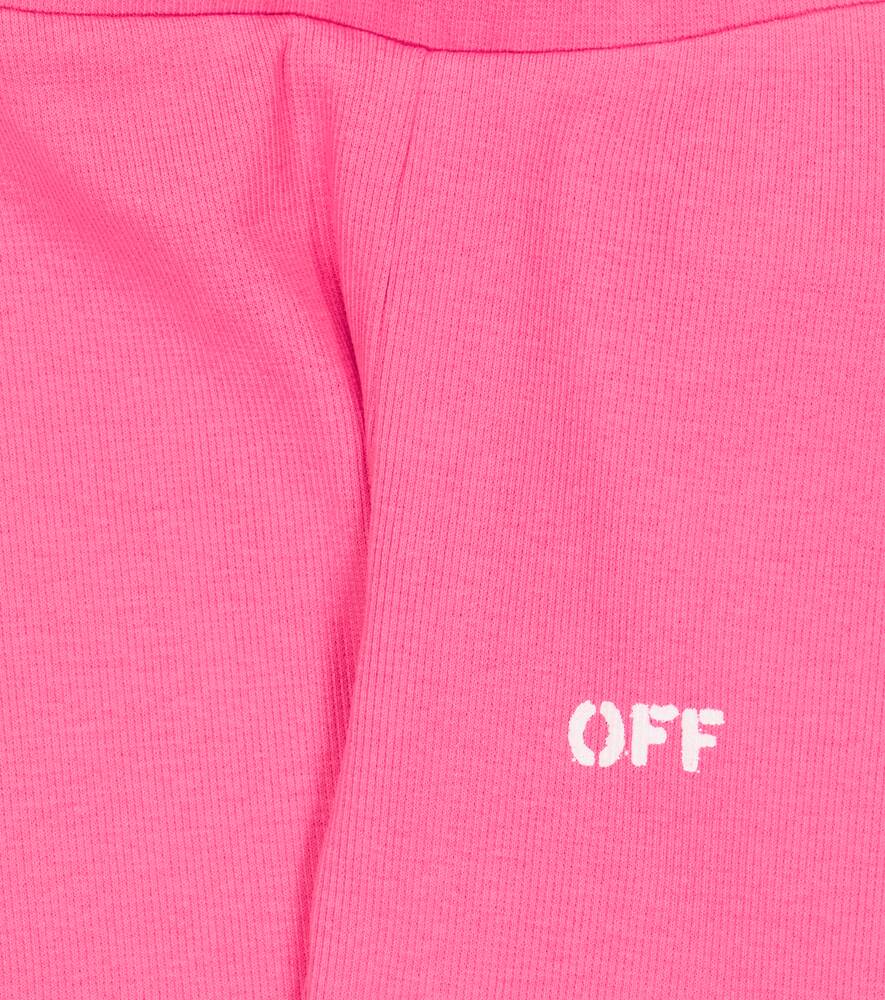 شورت بايكر مضلع من Off-White Off Stamp، باللون الأبيض