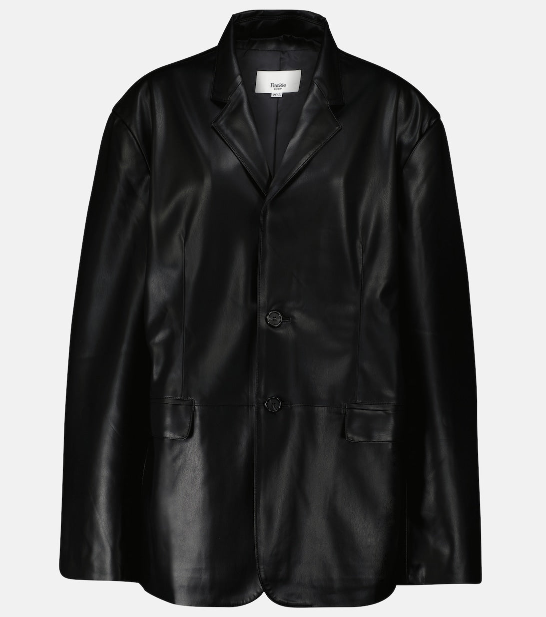 THE FRANKIE SHOP Olympia faux leather blazer, black