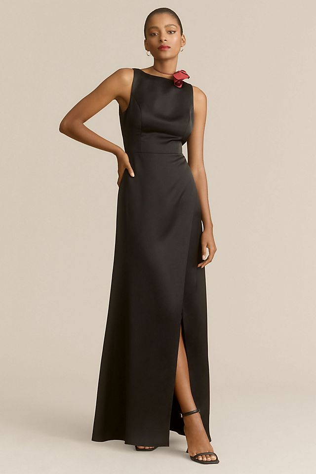 BHLDN Alice High Collar Maxi Dress, Black