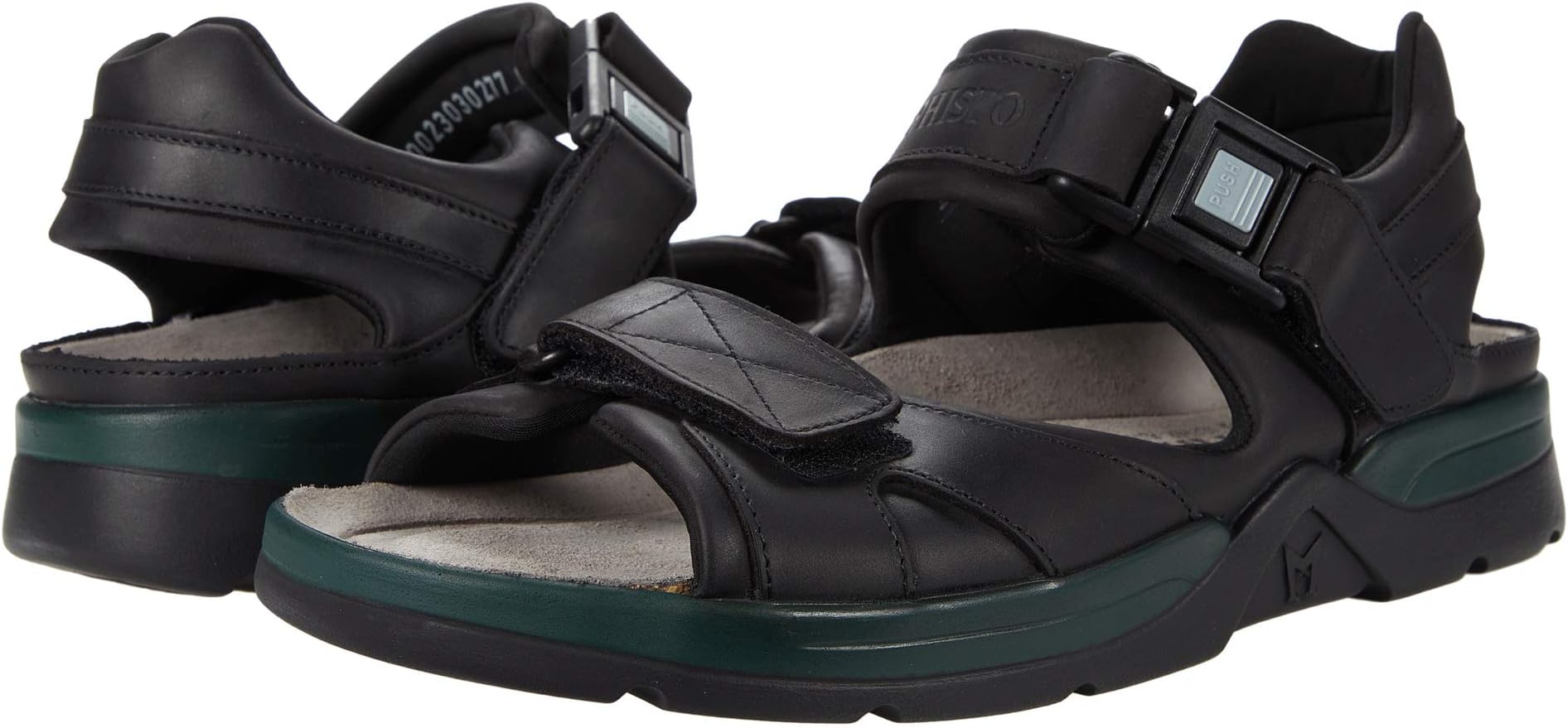 Shark Mephisto Sandals, Black Waxy