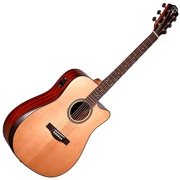 Acoustic Guitar Teton STS105CENT-AR Dreadnought with Armrest, Cutaway, Electronics Satin Natural