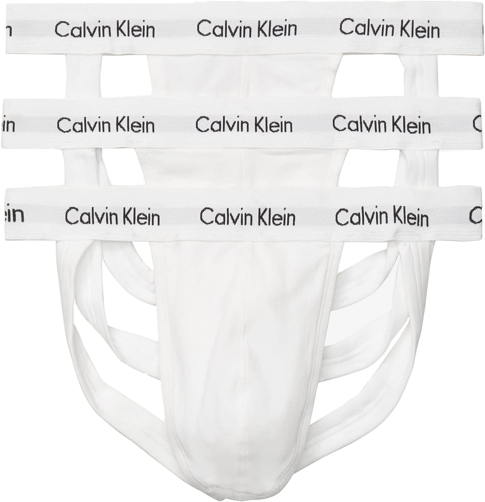 Calvin Klein Underwear Cotton Stretch Jock Strap 3-Pack, white