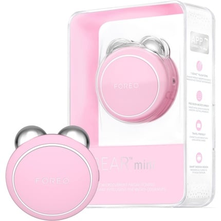 شد الوجه بالتيار الكهربائي باستخدام جهاز Bear Mini Targeted Pearl Pink Mint من فوريو