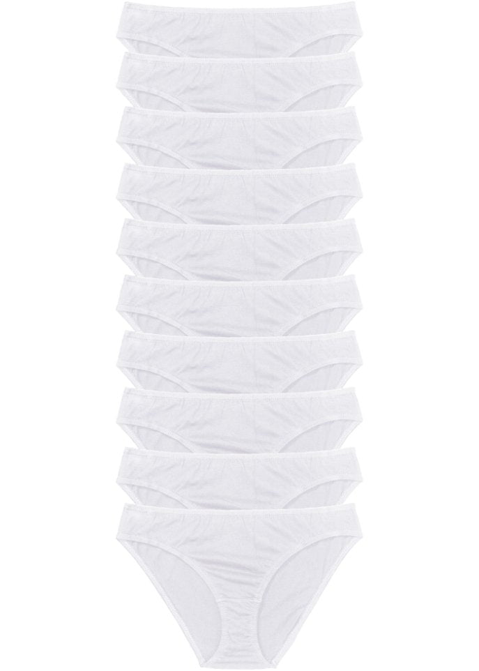 Briefs (pack of 10 pcs) Bpc Bonprix Collection, white