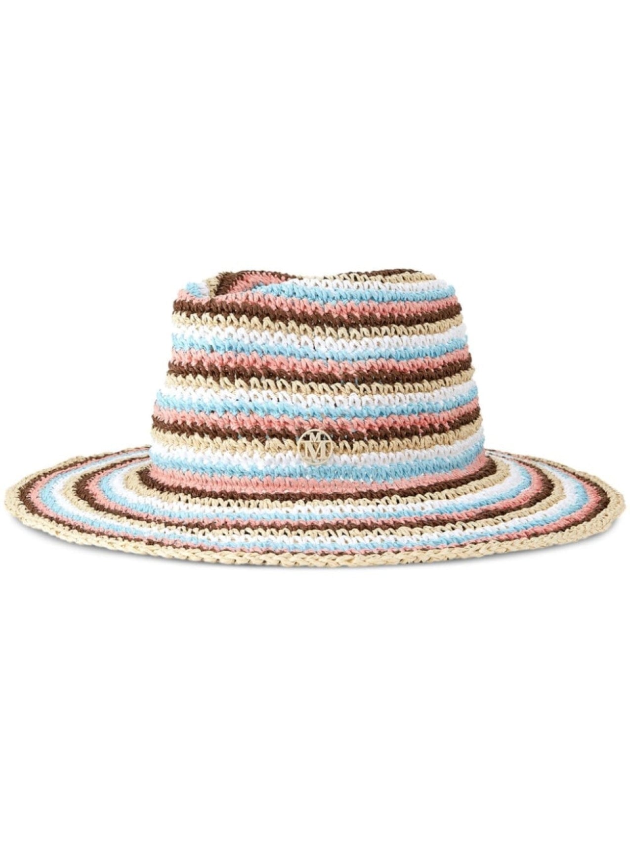 Maison Michel Charles Straw Fedora Hat, Blue