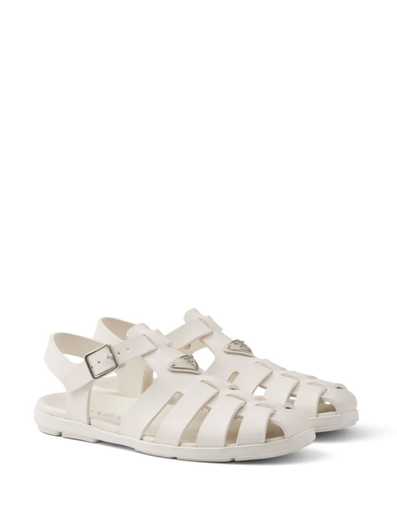 Prada logo sandals neutral color