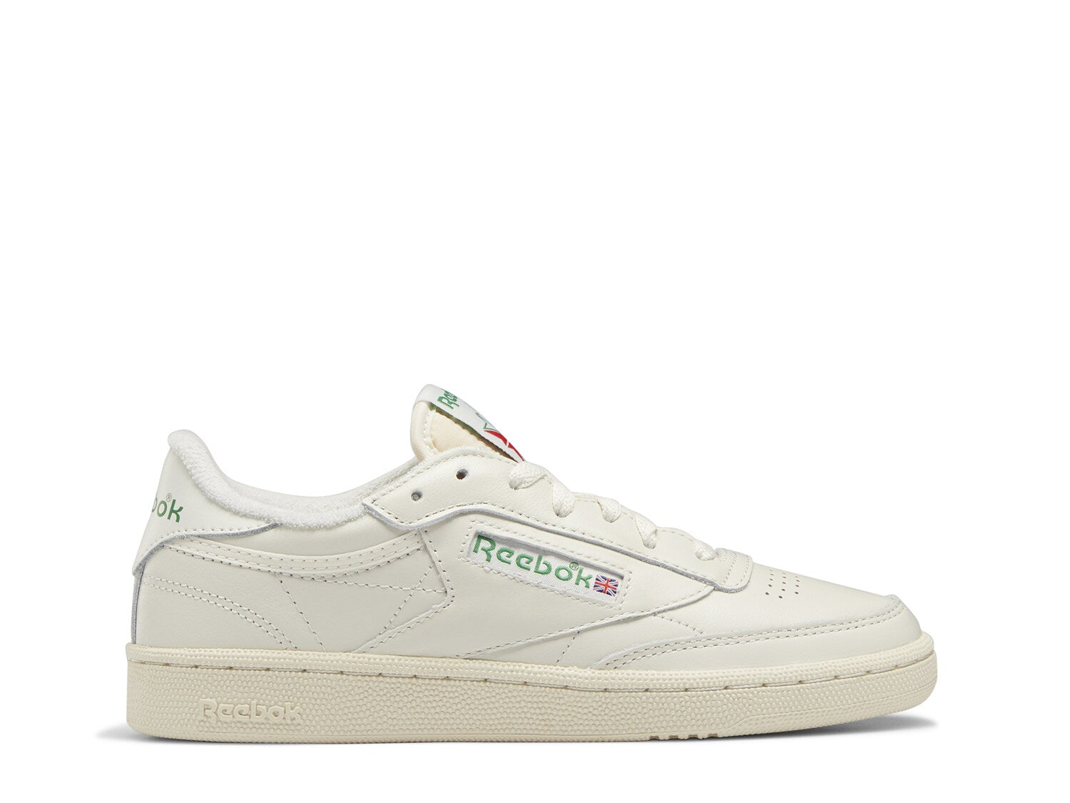 حذاء رياضي Reebok Club C 85 Vintage باللون اللبني/الأخضر