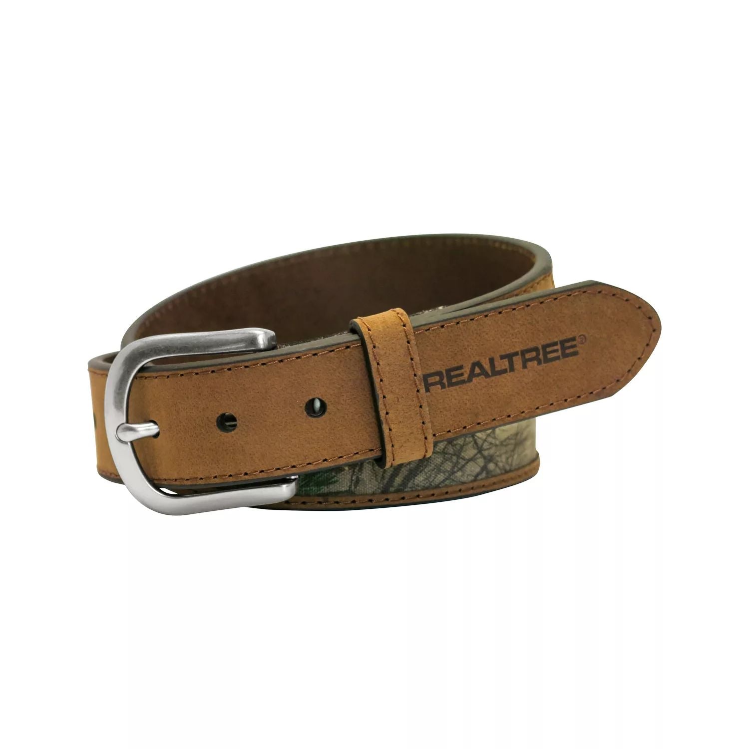 حزام Realtree الرجالي المصنوع من الجلد الطبيعي بتصميم مموه