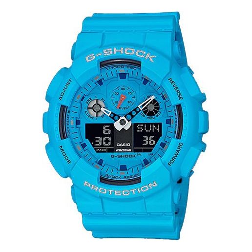 CASIO G-Shock Analog-Digital 'Light Blue' watch, blue