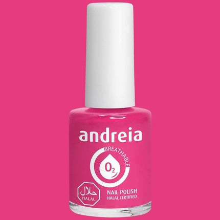 Andrea Halal Breathable Nail Polish Glossy Water Permeable Vegan and Cruelty Free 10 , 5 ml B8 pink, Andreia