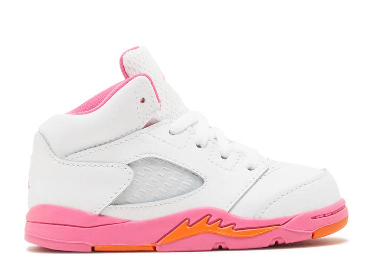 حذاء رياضي AIR JORDAN 5 RETRO TD 'PINKSICLE'، باللون الأبيض