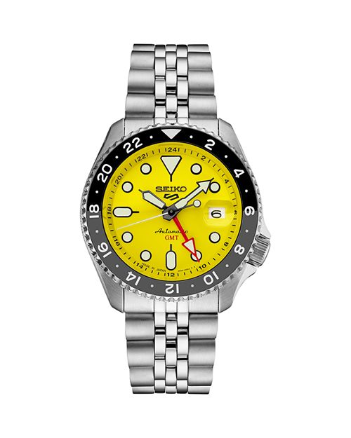 5 Sports watch GMT, 43 mm Seiko Watch, Yellow