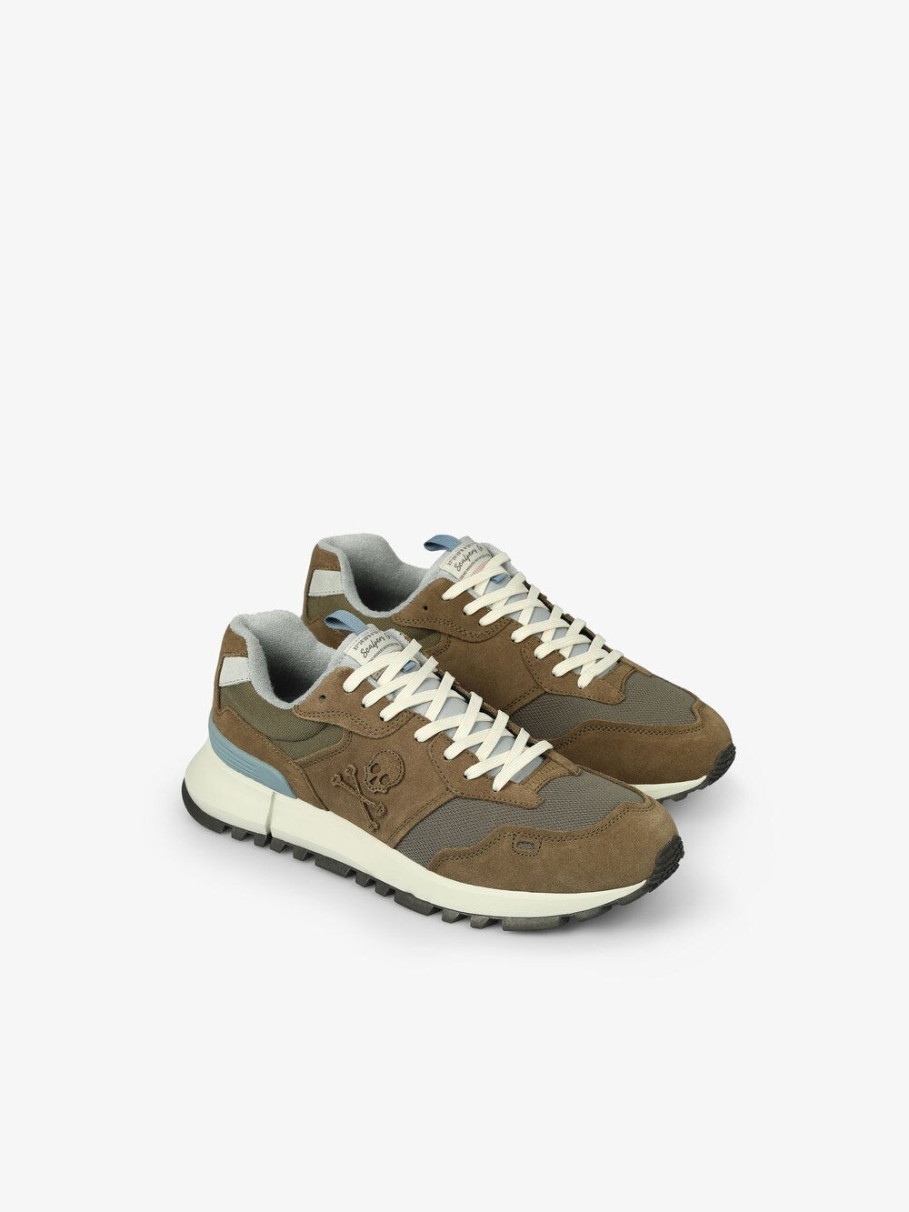 Scalpers Terry sneakers, green/khaki/pastel green