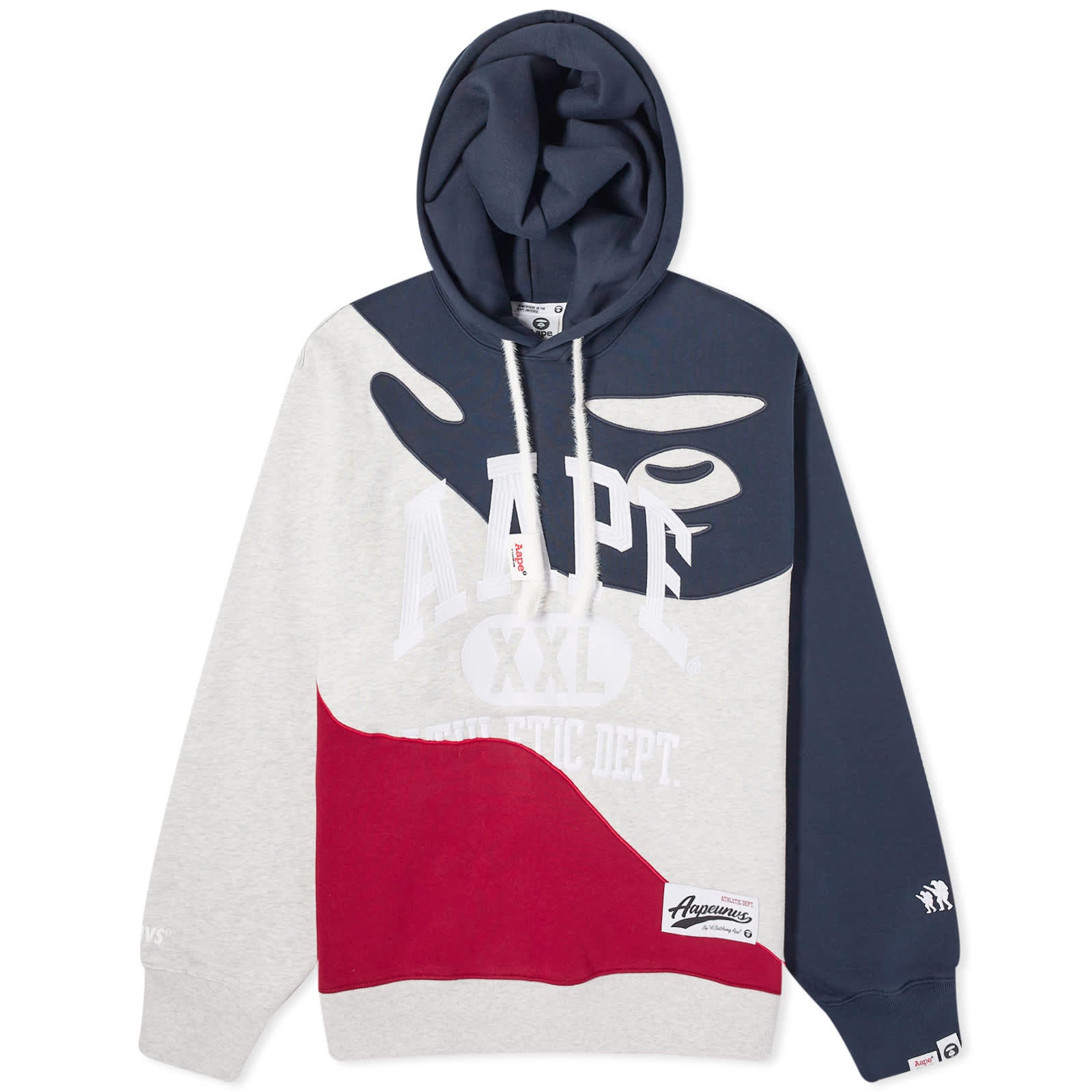 Aape College Athletic Dept Hoodie in Heather White