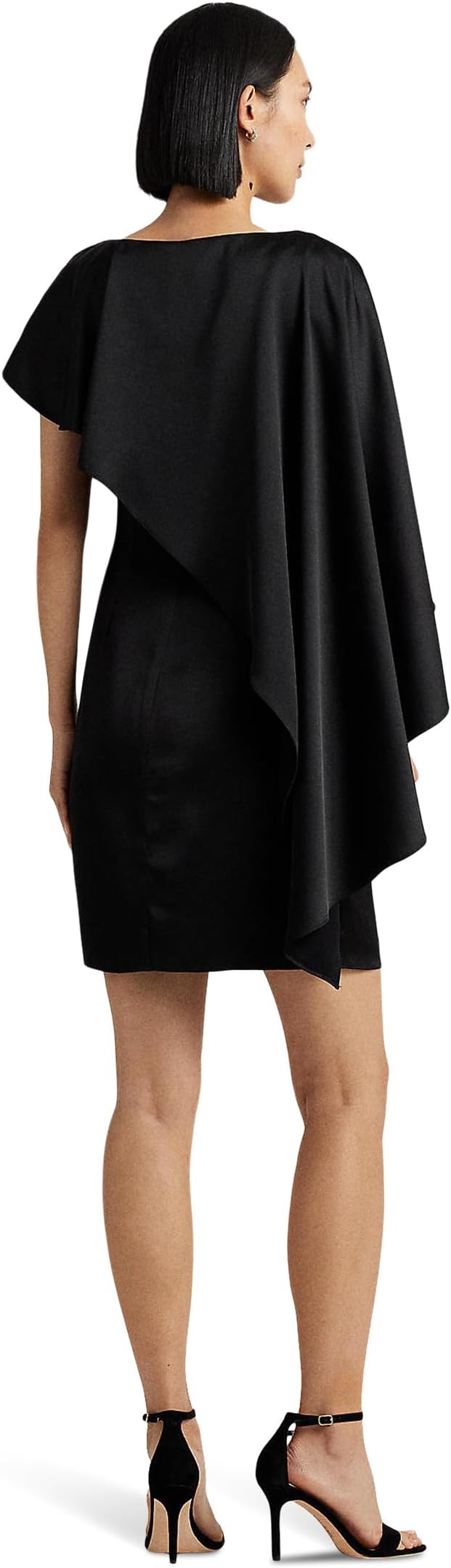 Satin cocktail cape dress LAUREN Ralph Lauren, black