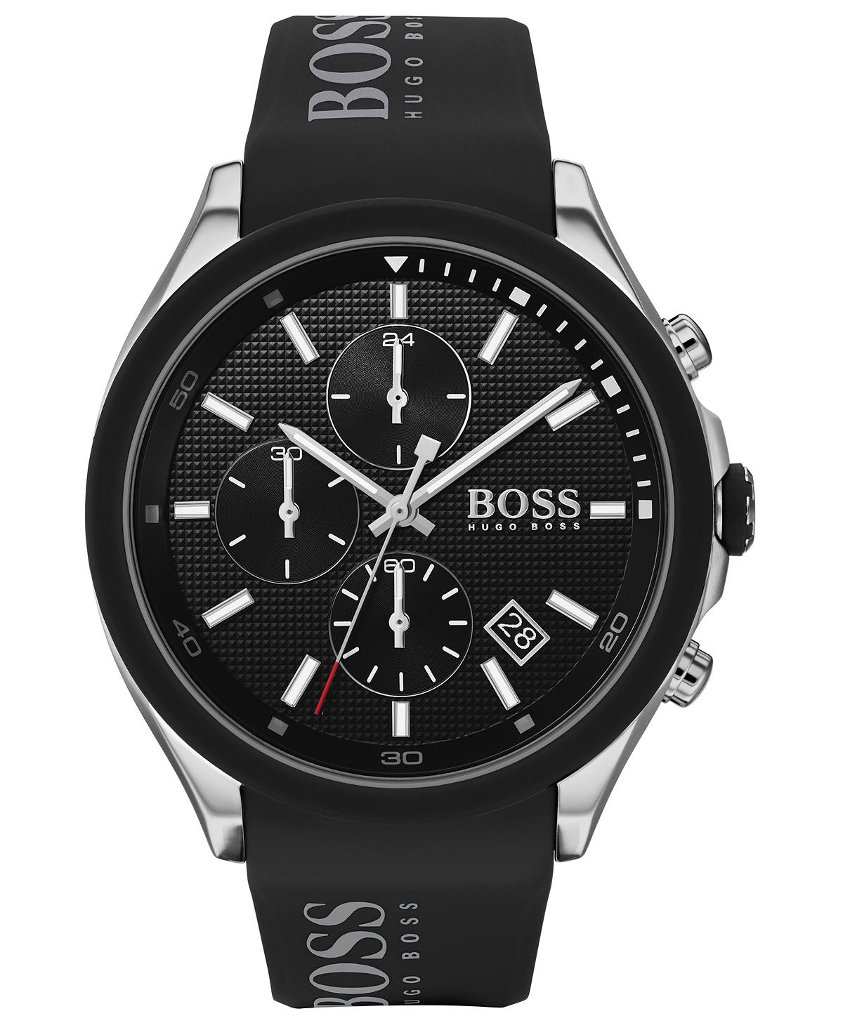 Velocity Men's Chronograph Watch, Black Silicone Strap, 45mm BOSS