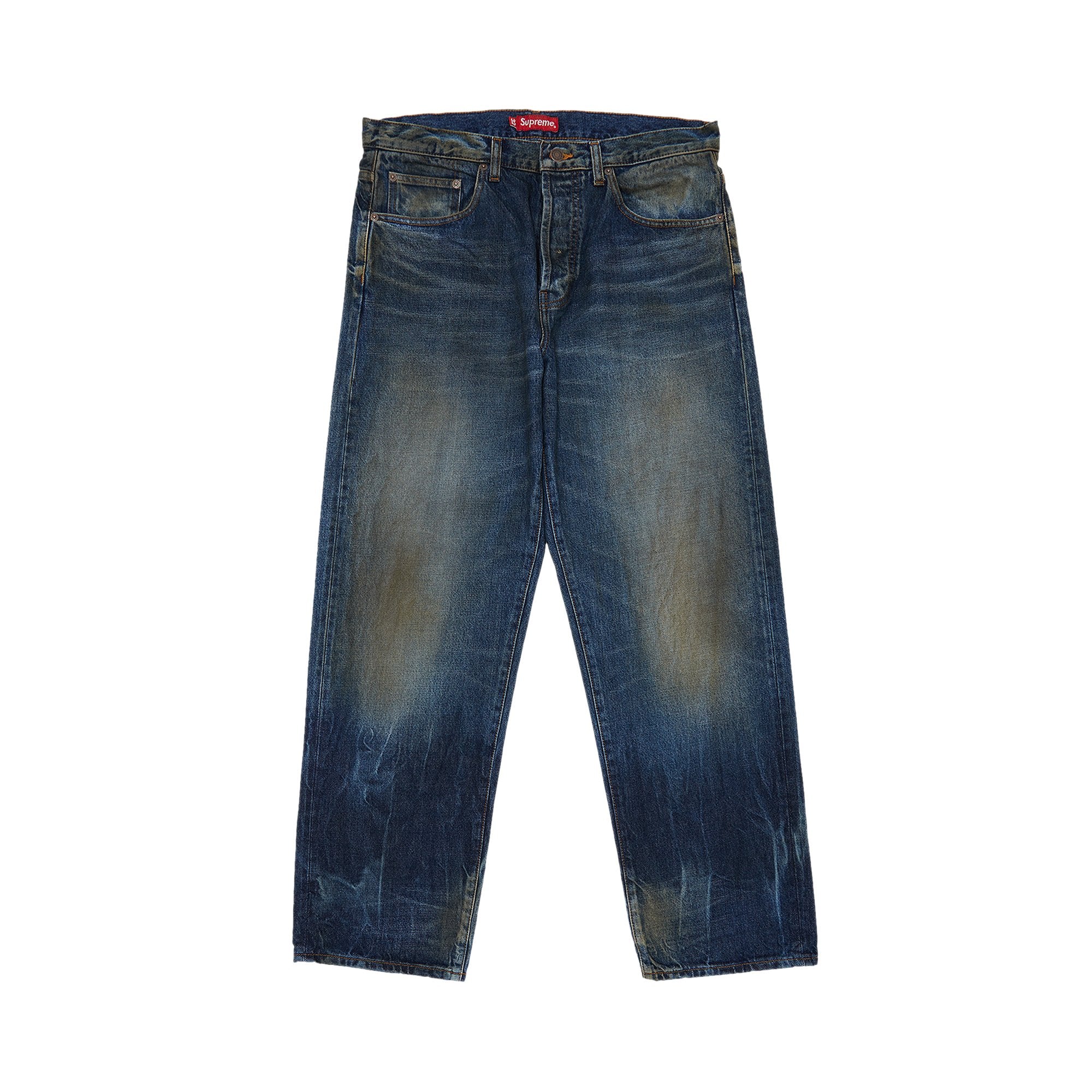 Supreme Relaxed Selvedge Jeans in Washed Blue