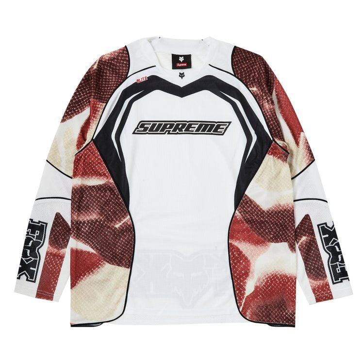 قميص Supreme x Fox Racing 'White'، باللون الأبيض