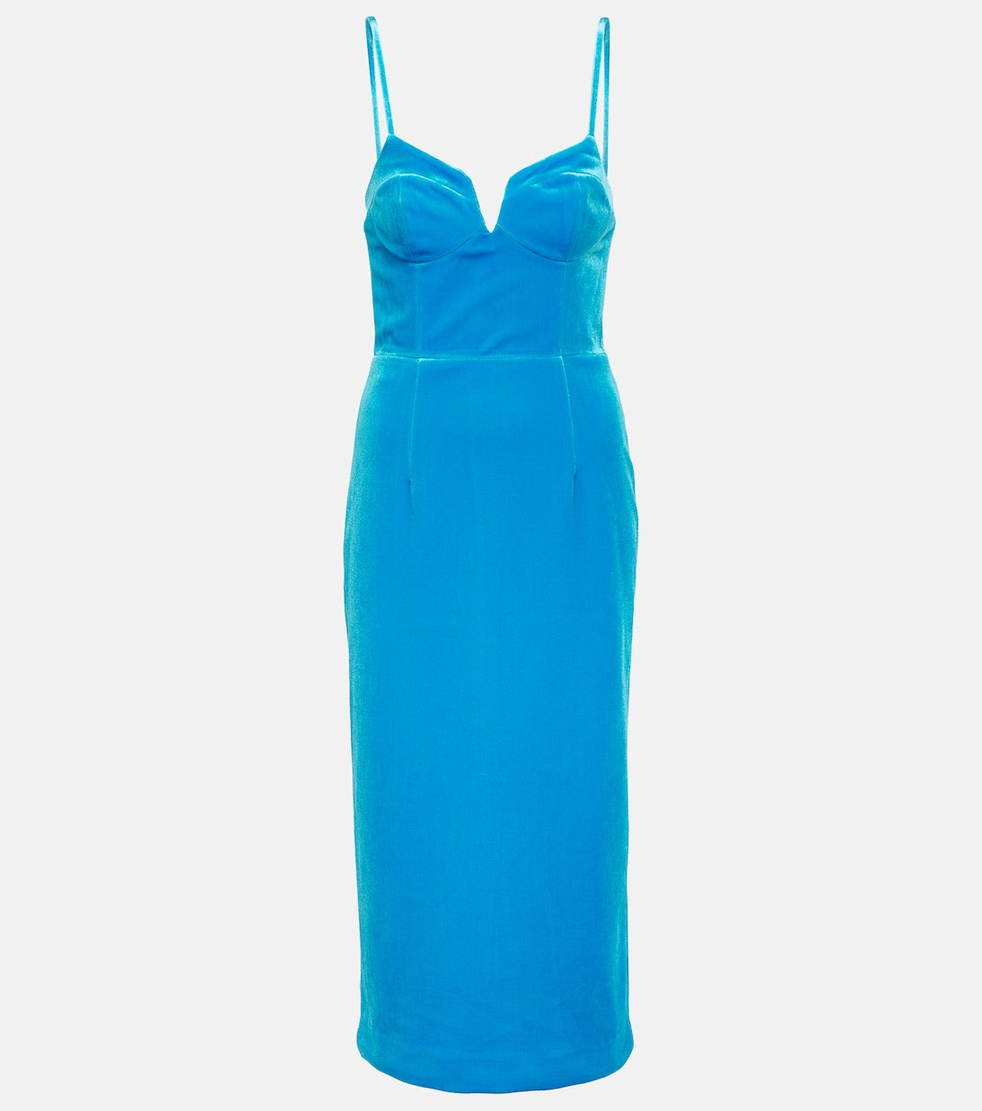 Bernadette Rebecca Vallance velvet midi dress, blue