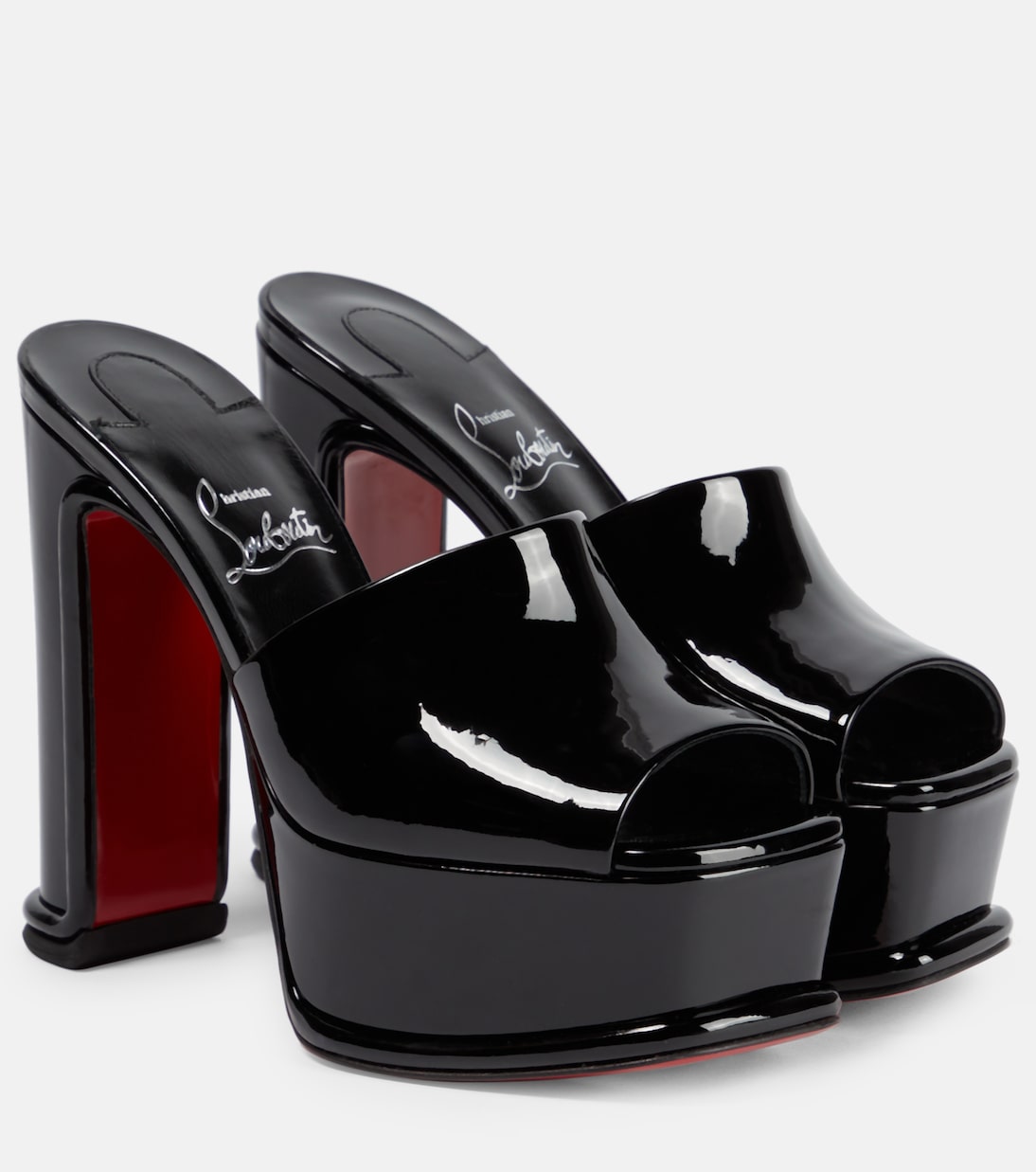 Christian Louboutin Patent Leather Amali Platform Shoes, Black